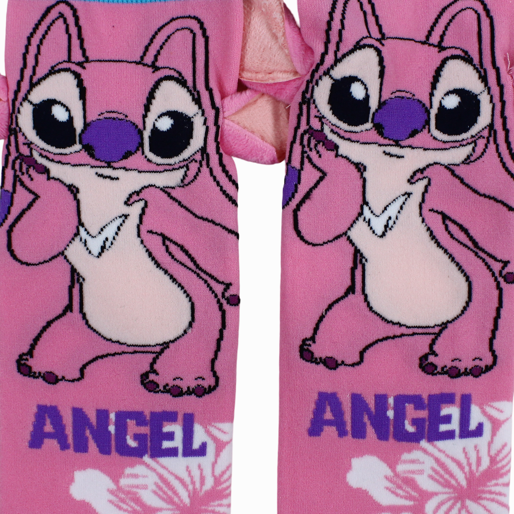 Girls Socks – Pink with Stitch Design (Pack of 3)