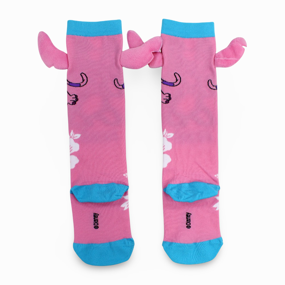 Girls Socks – Pink with Stitch Design (Pack of 3)