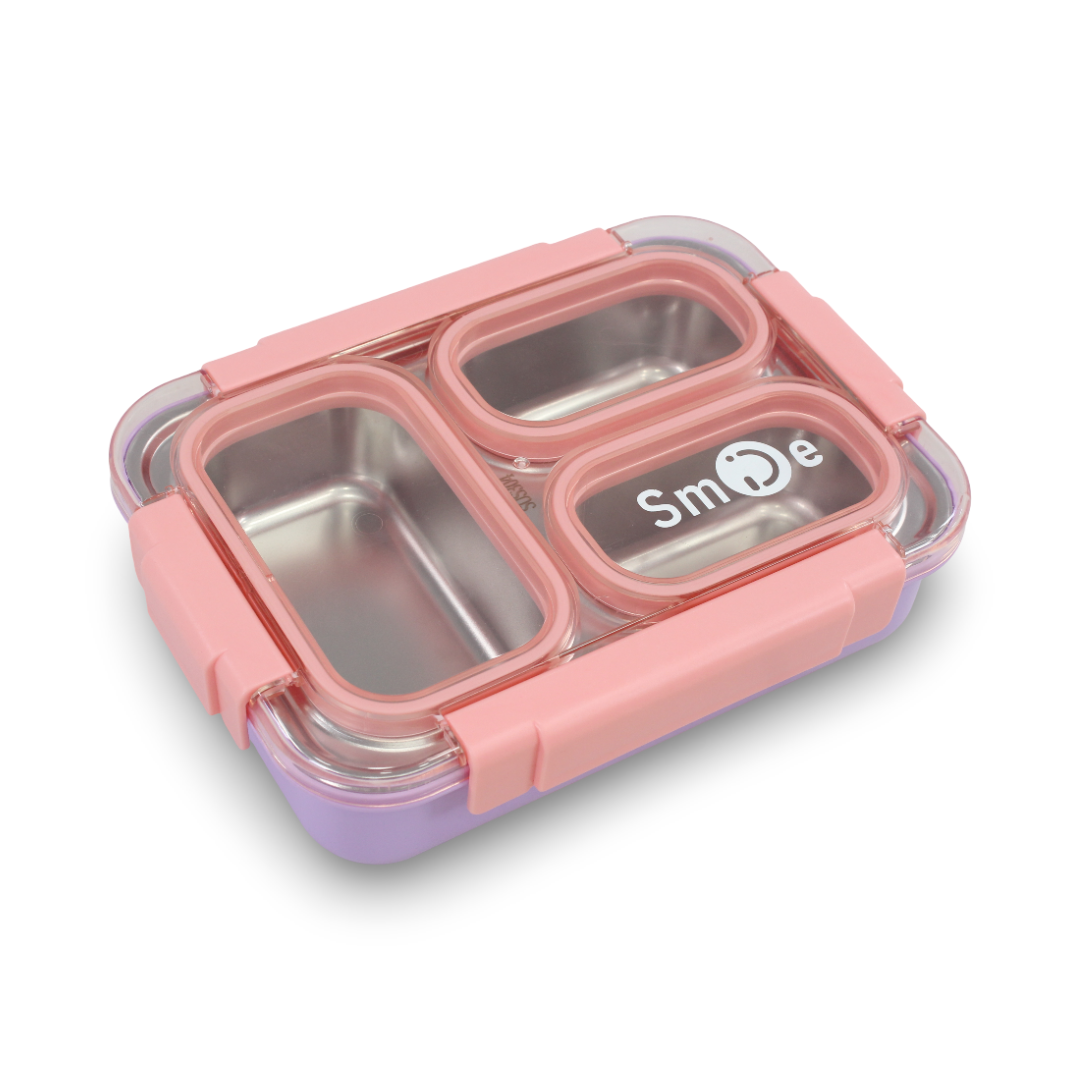 Smile Stainless Steel Lunch Box 710ml – Purple