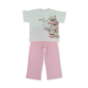 Girls Cotton Pajama – Pink with Hello kitty Print