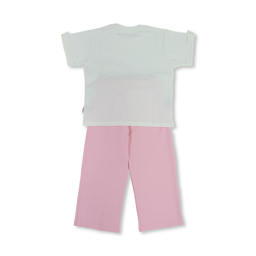 Girls Cotton Pajama – Pink with Hello kitty Print