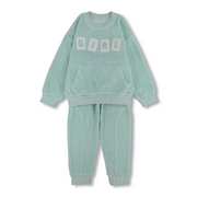 Girls Velvet Pajama Set – “GIRL” Design