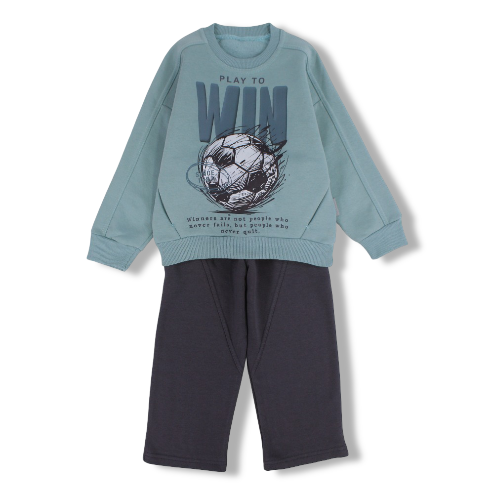 Boys Cotton Pajama Set – “Play to Win” Football Print