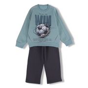 Boys Cotton Pajama Set – “Play to Win” Football Print