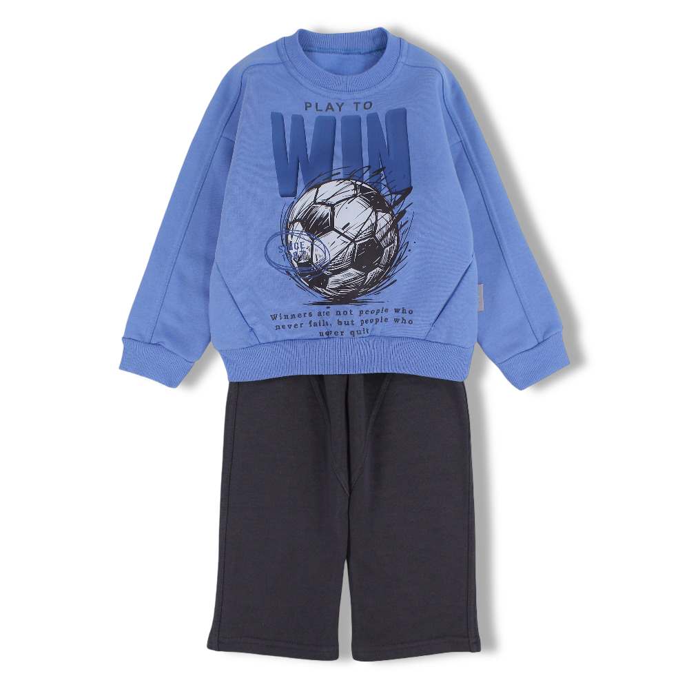 Boys Cotton Pajama Set – “Play to Win” Football Print