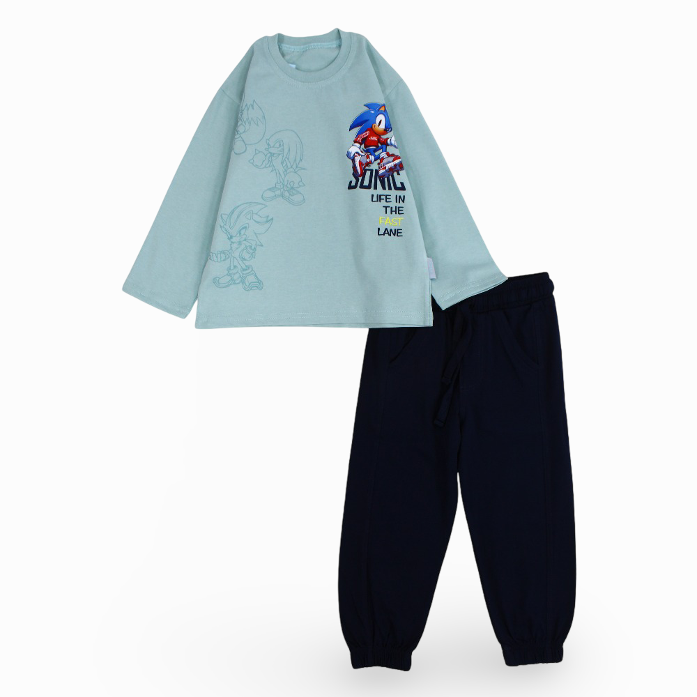 Boys Cotton Pajama Set - Sonic the Hedgehog Print