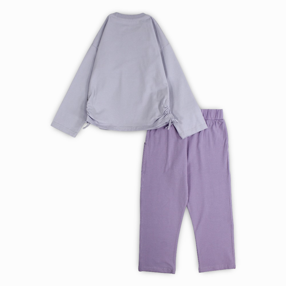 Girls Cotton Pajama Set - Butterfly Print