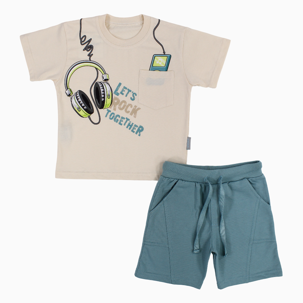 Boys Cotton Pajama Set – Let’s Rock Together Design