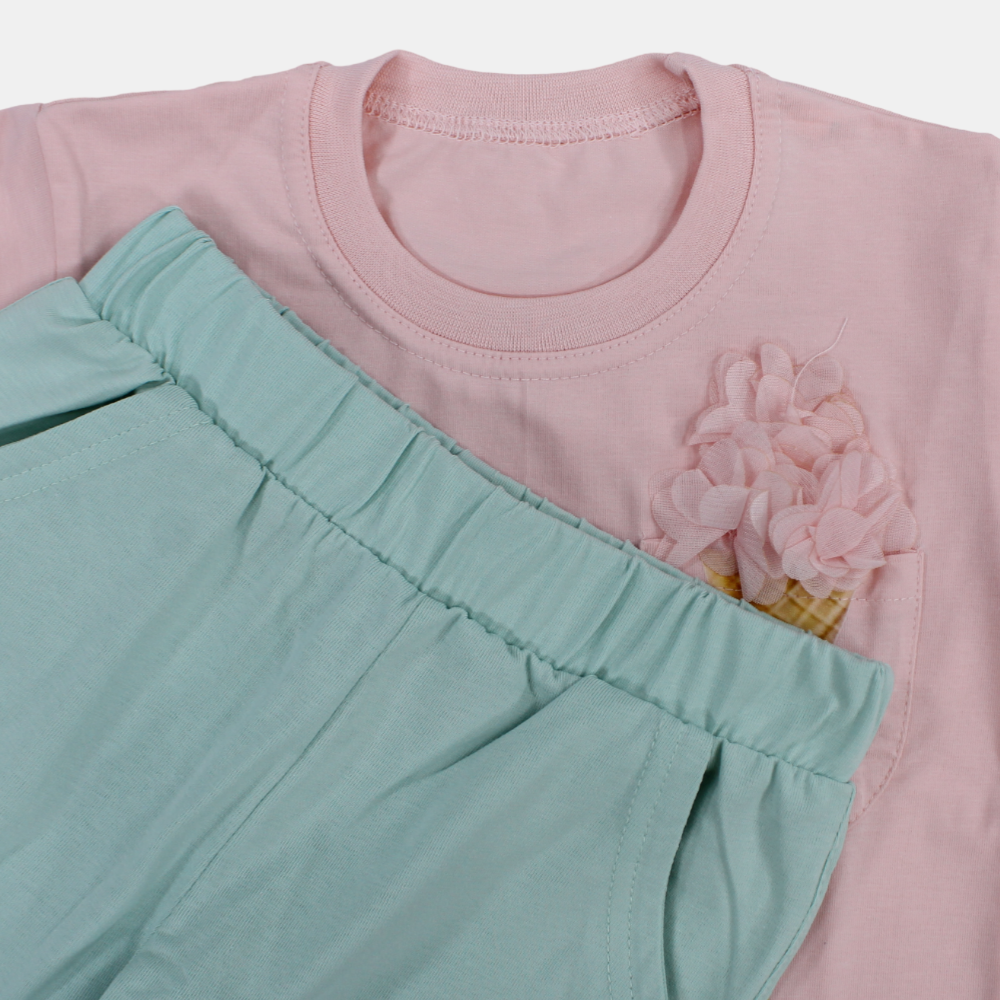 Girls Pajama Set -  Ice Cream Print