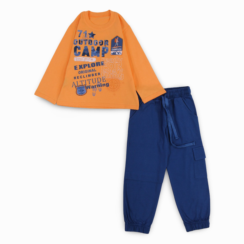Boys Cotton Pajama Set - Camping Design