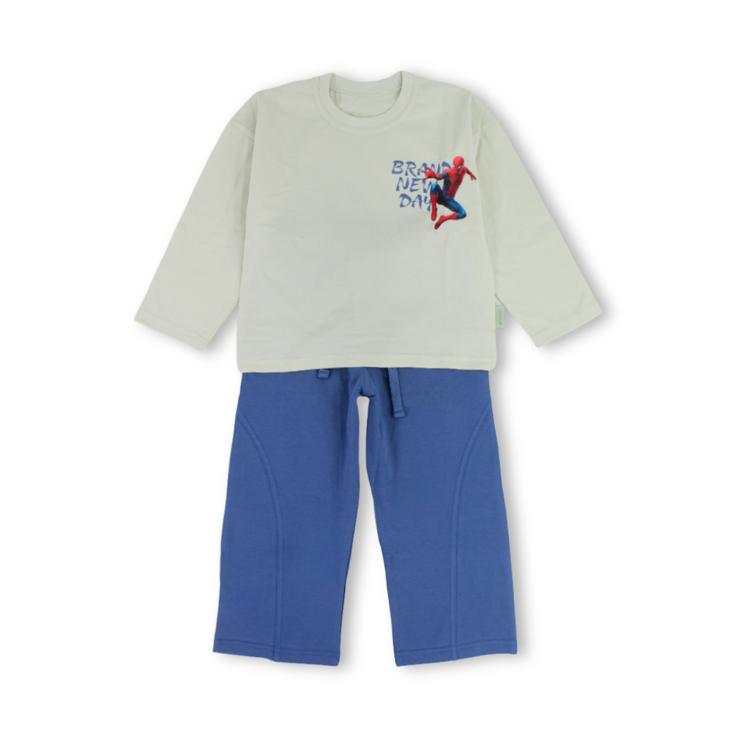 Boys Cotton Long-Sleeved Pajama – Spider-Man Print