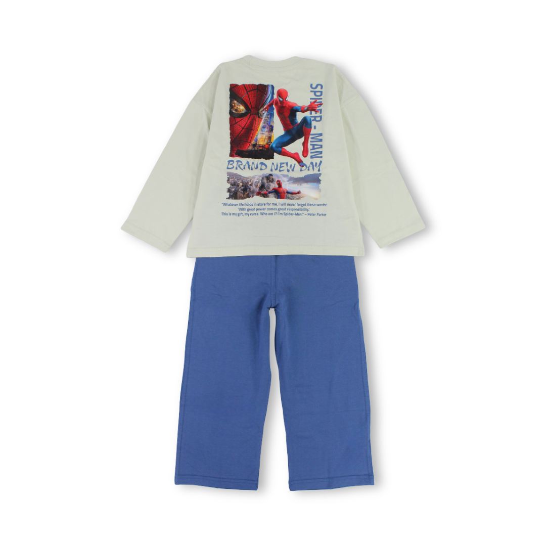 Boys Cotton Long-Sleeved Pajama – Spider-Man Print
