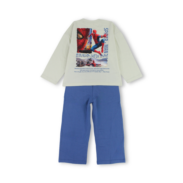Boys Cotton Long-Sleeved Pajama – Spider-Man Print