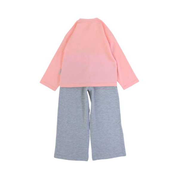 Girls Cotton Long-Sleeved Pajama – Flowers Print