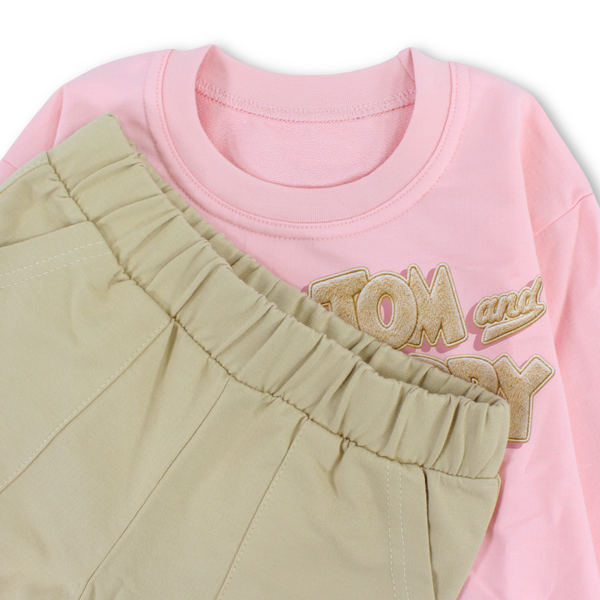 Girls Cotton Long-Sleeved Pajama – "Tom and Jerry" Print