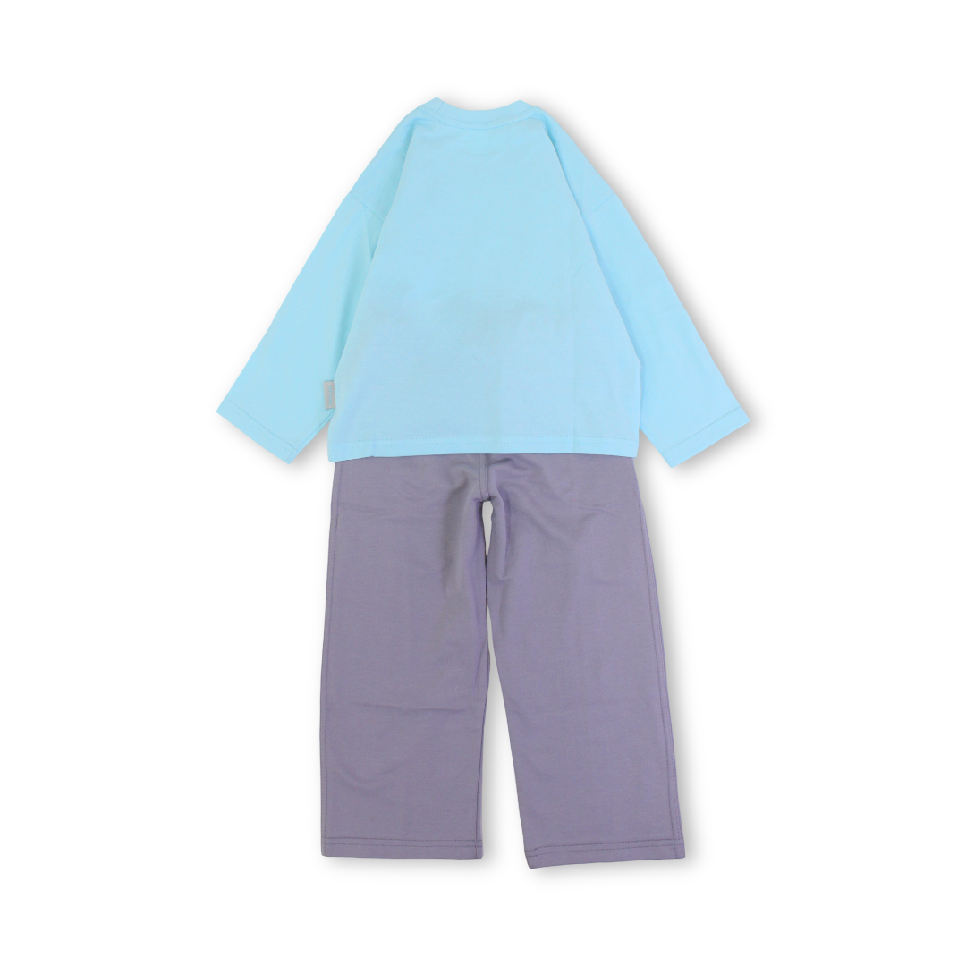 Boys Cotton Long-Sleeved Pajama – " Off Line Society" Print