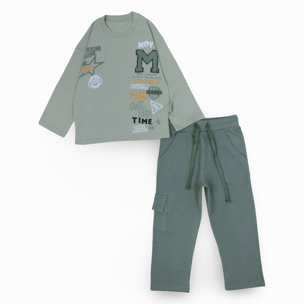 Boys Cotton Pajama Set - Bold Design