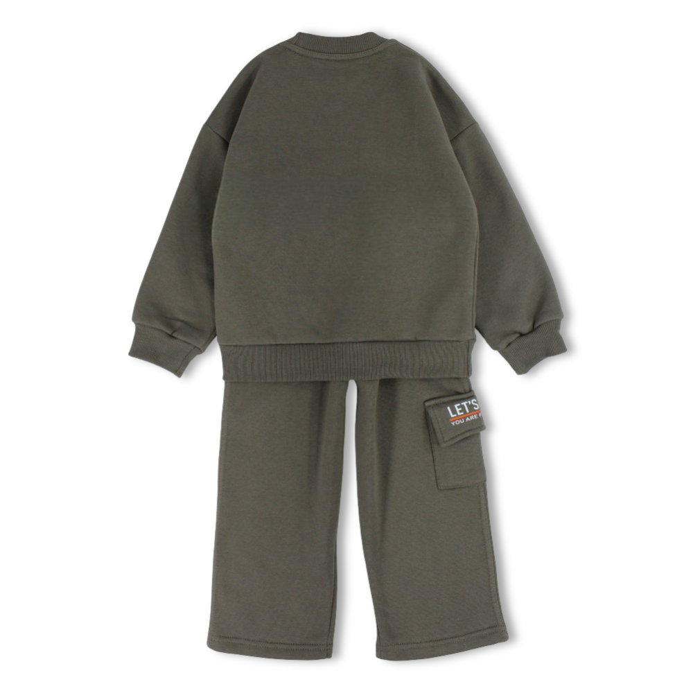Boys Cotton Pajama Set – Dark Green with “Do It Your Way“ Print
