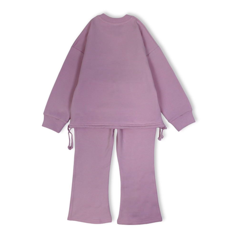 Girls Cotton Pajama Set – Pink with “Smiley World“ Print