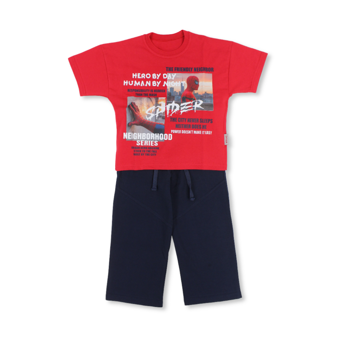 Boys Cotton Pajama – Red with Spider-Man Print - Clothing - Dream