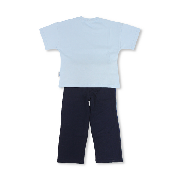 Boys Cotton Pajama – Baby Blue with Spider-Man Print