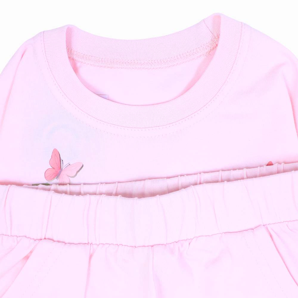 Girls Cotton Pajama Set - Wild Rose Print