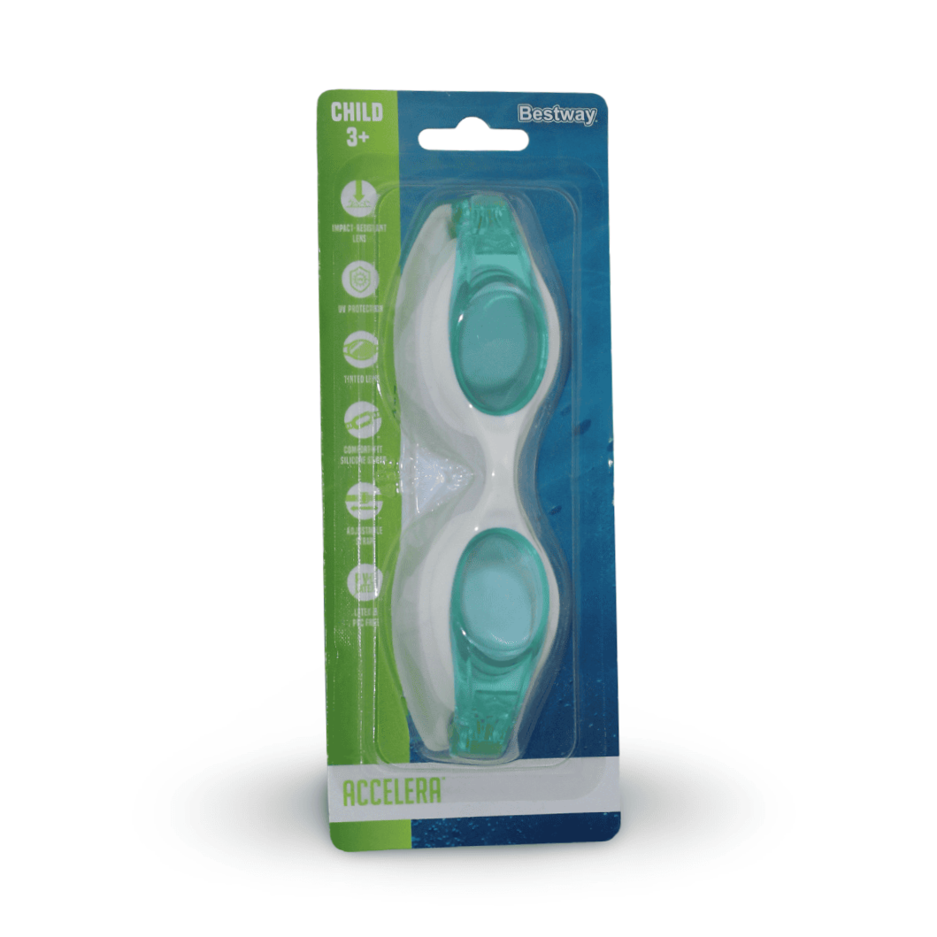 Bestway Accelera Children's Swimming Goggles Child 3+ – Aqua