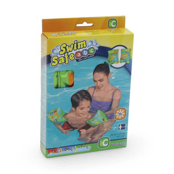 Bestway Swim Safe ABC Fabric Arm Floats – Green