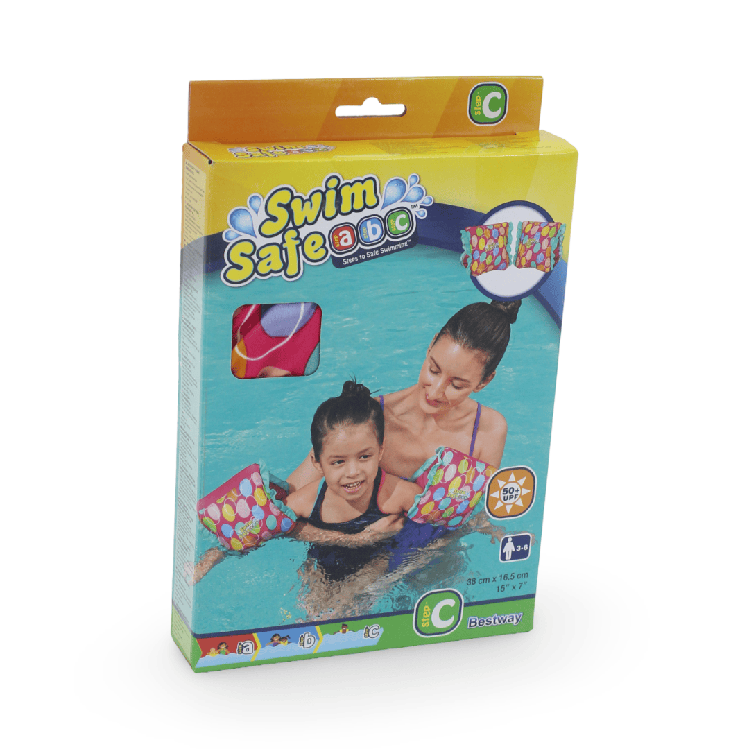 Bestway Swim Safe ABC Fabric Arm Floats – Fuchsia