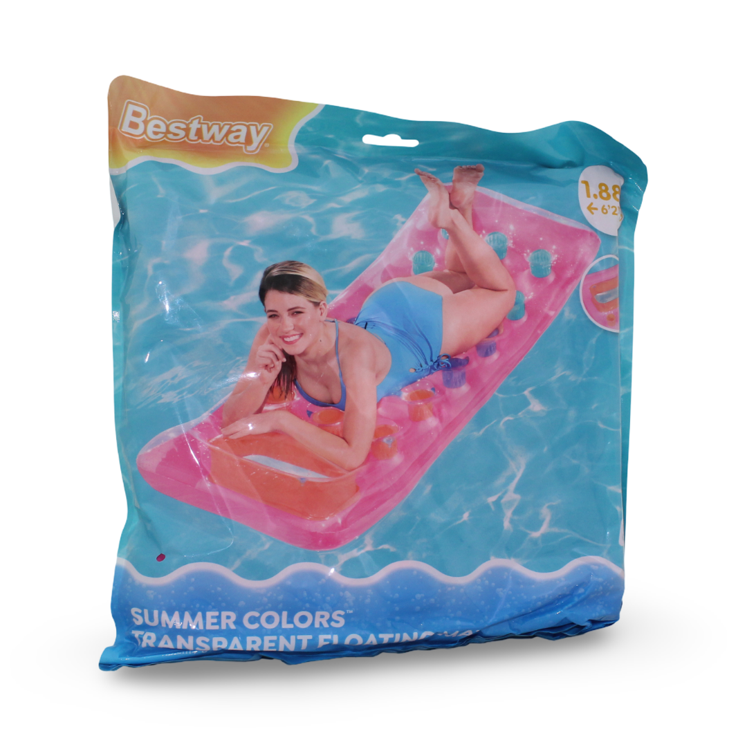 Bestway Summer Colors Transparent Floating Pool Mat – Pink