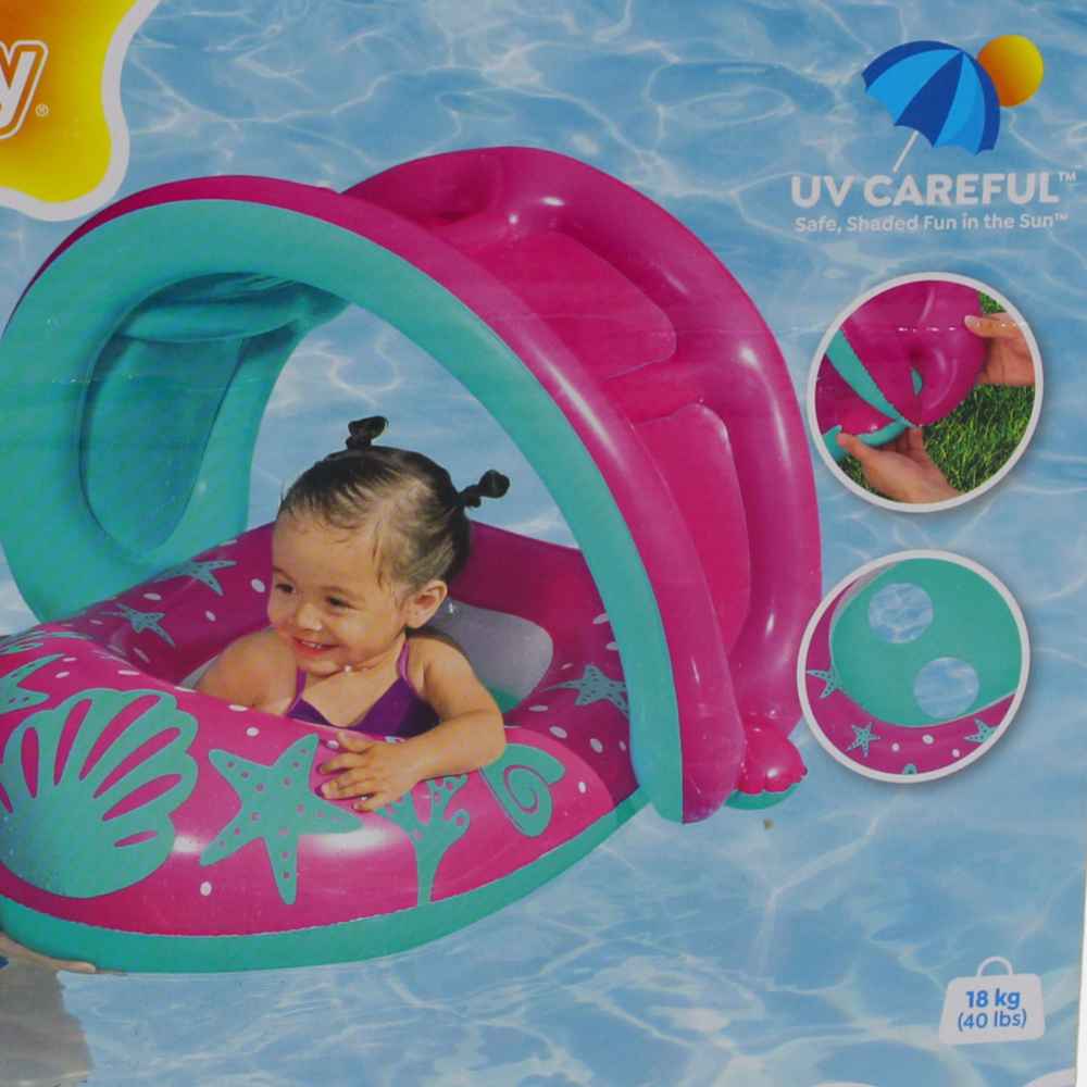 Bestway Splash Star Shaded Baby Boat - Pink/Turquoise