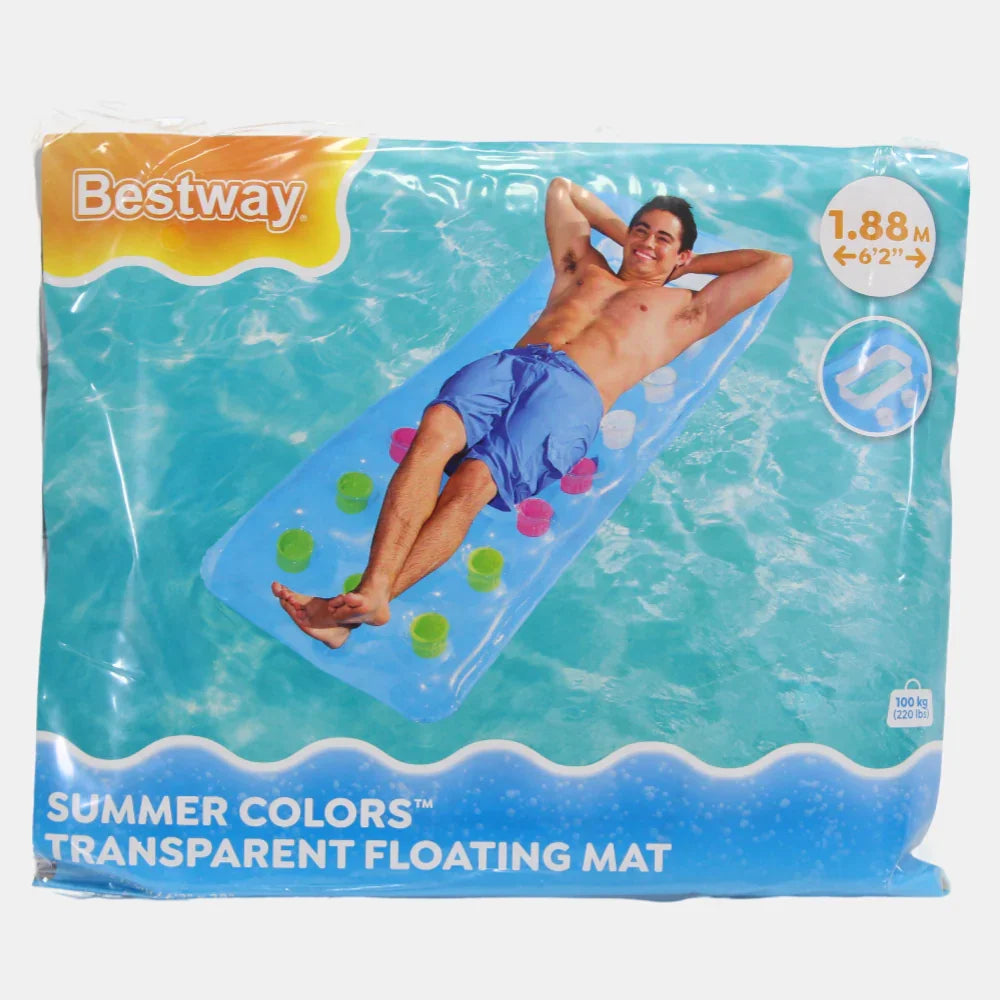 Bestway Summer Colors Transparent Floating Mat – Relax in Style
