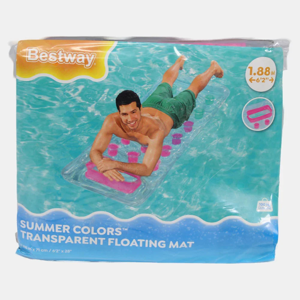 Bestway Summer Colors Transparent Floating Mat – Relax in Style