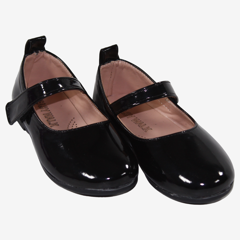 Baby Girls Leather Ballerina Shoes – Shiny