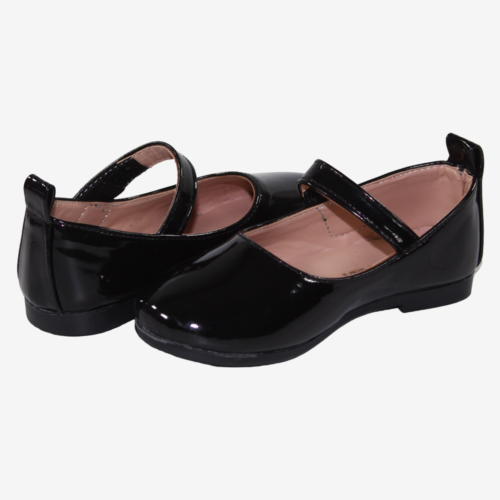 Baby Girls Leather Ballerina Shoes – Shiny