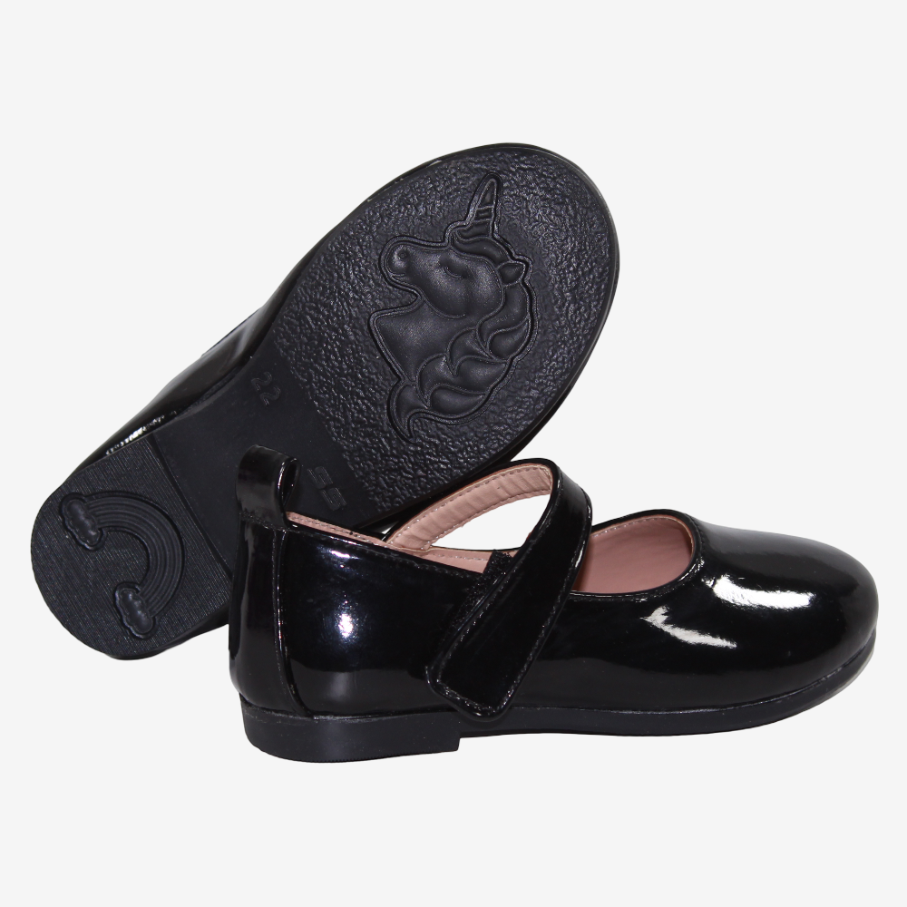 Baby Girls Leather Ballerina Shoes – Shiny