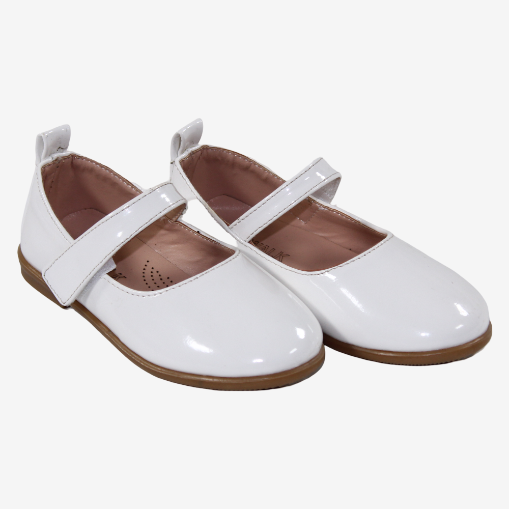 Baby Girls Leather Ballerina Shoes – Shiny