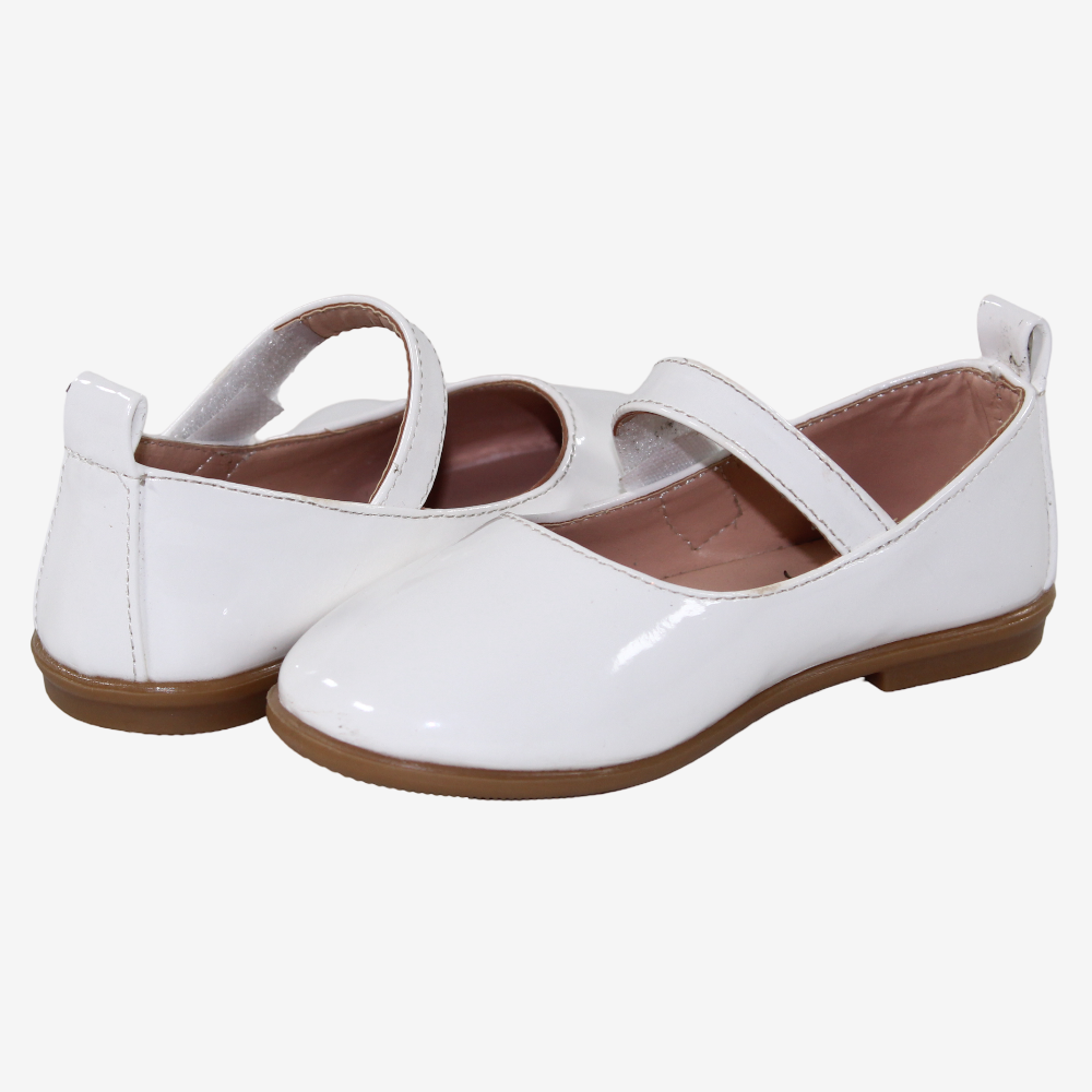 Baby Girls Leather Ballerina Shoes – Shiny