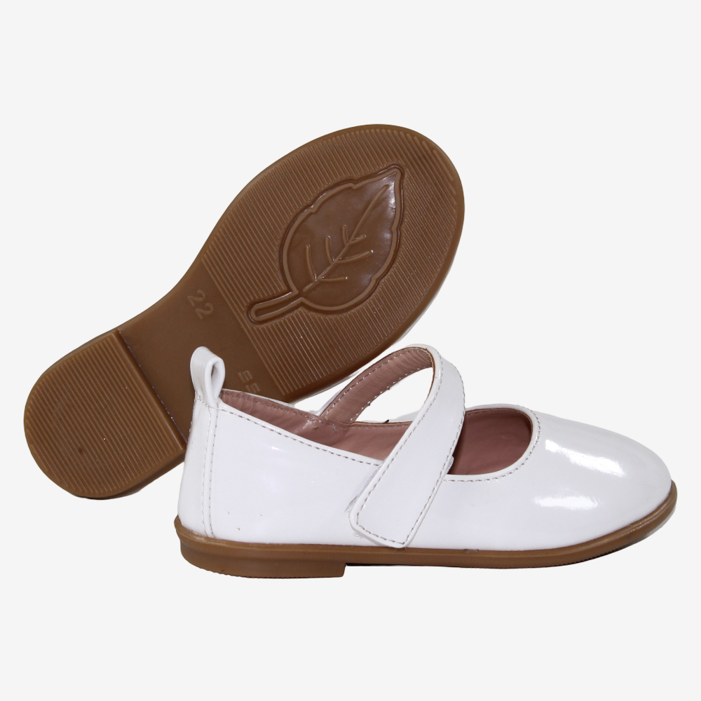 Baby Girls Leather Ballerina Shoes – Shiny