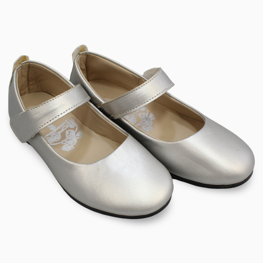 Girls Leather Ballerina – Shiny