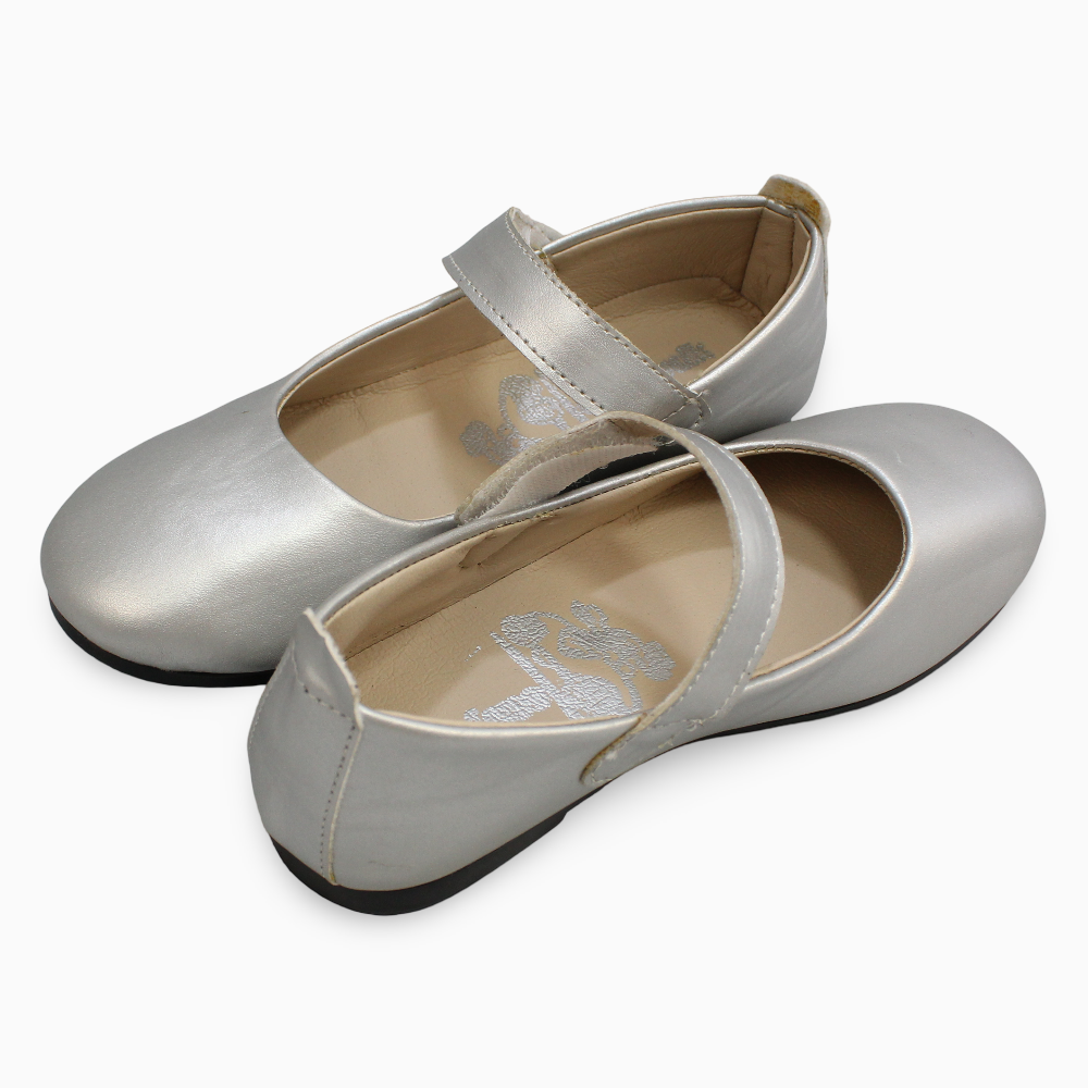 Girls Leather Ballerina – Shiny