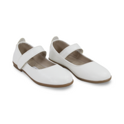 Girls Leather Ballerina – Matte White