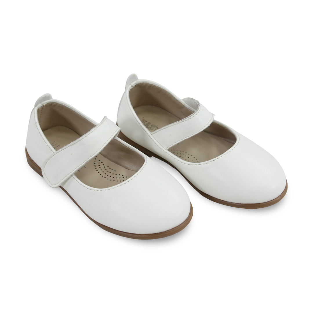 Baby Girls Leather Ballerina – Matte White - Clothing - Easy