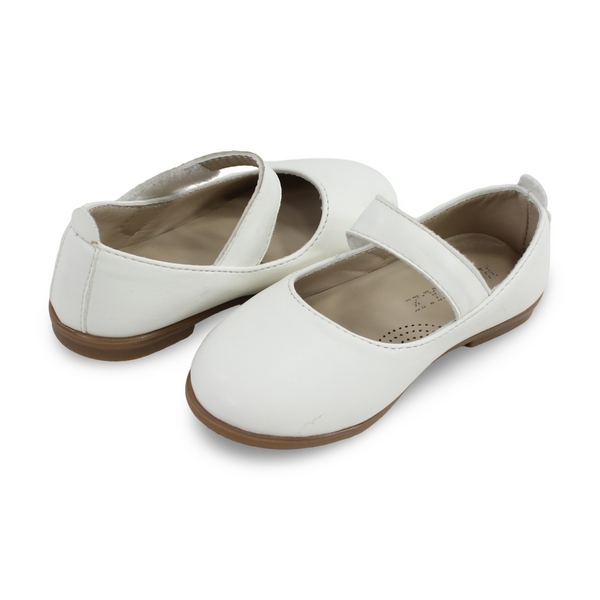 Baby Girls Leather Ballerina – Matte White