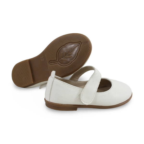 Baby Girls Leather Ballerina – Matte White