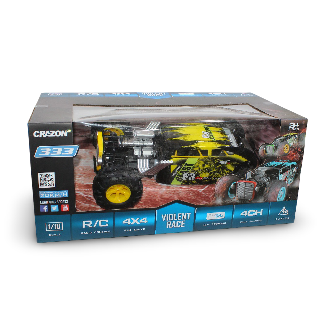 Crazon Violent Race 1:10 Scale 4x4 RC Off-Road Monster Truck - Toys