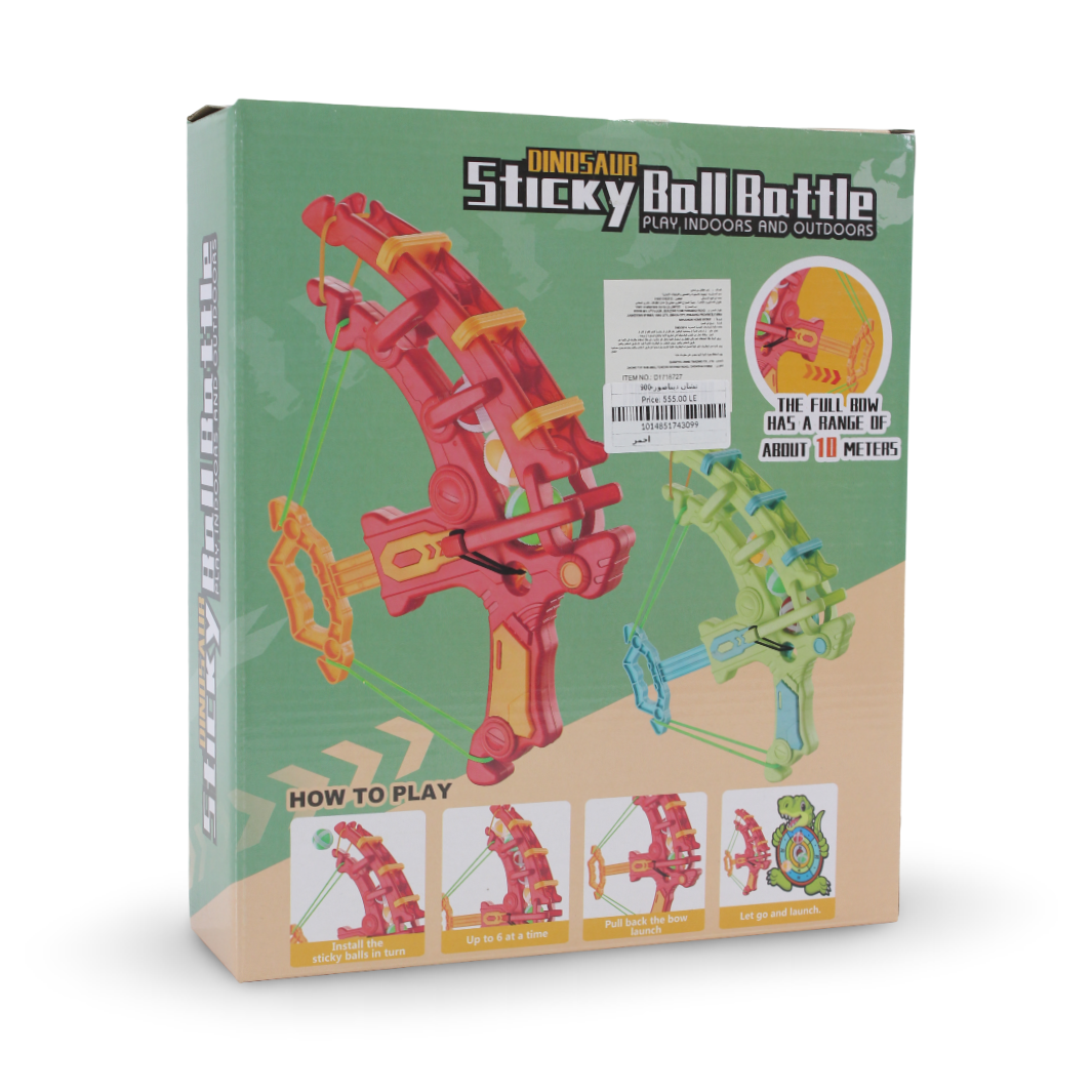 Dinosaur Sticky Ball Bow and Arrow Target Shooting Game – Red
