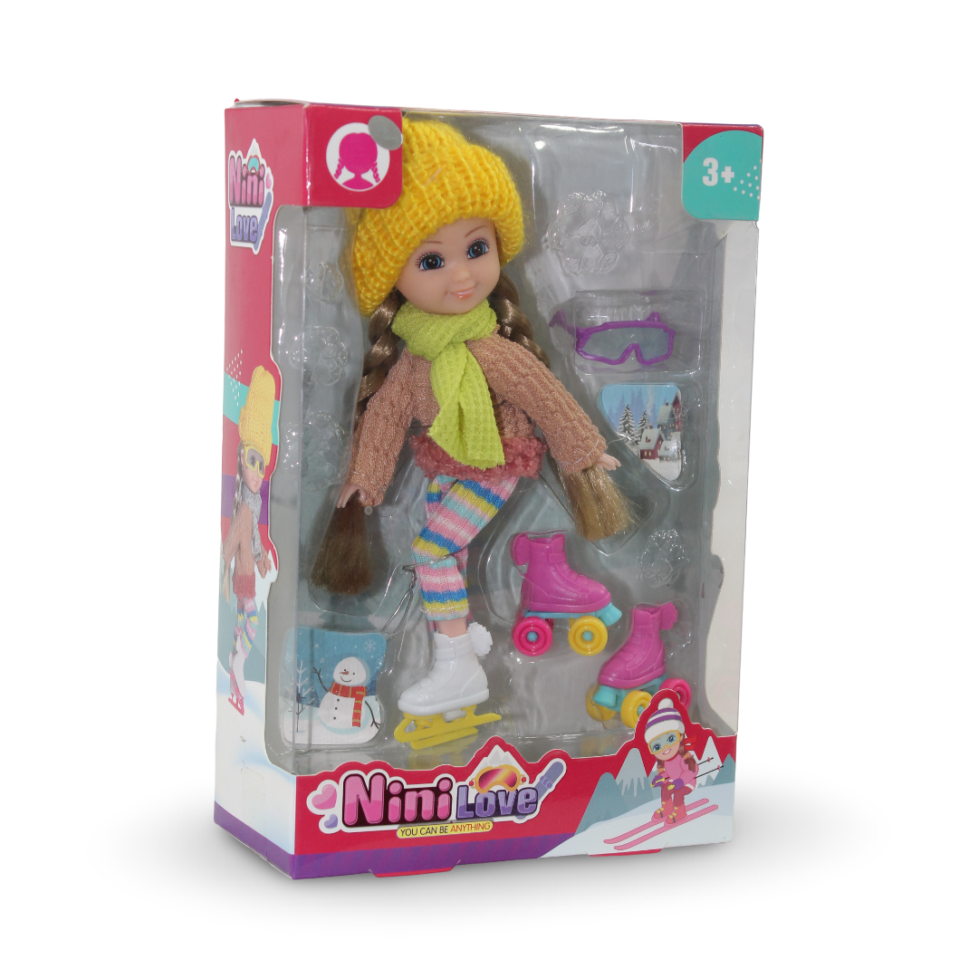 Nini Love Winter Ski Doll – Yellow Hat