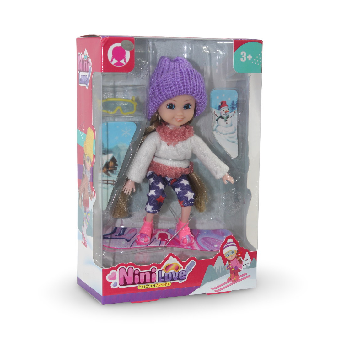 Nini Love Winter Ski Doll – Purple Hat