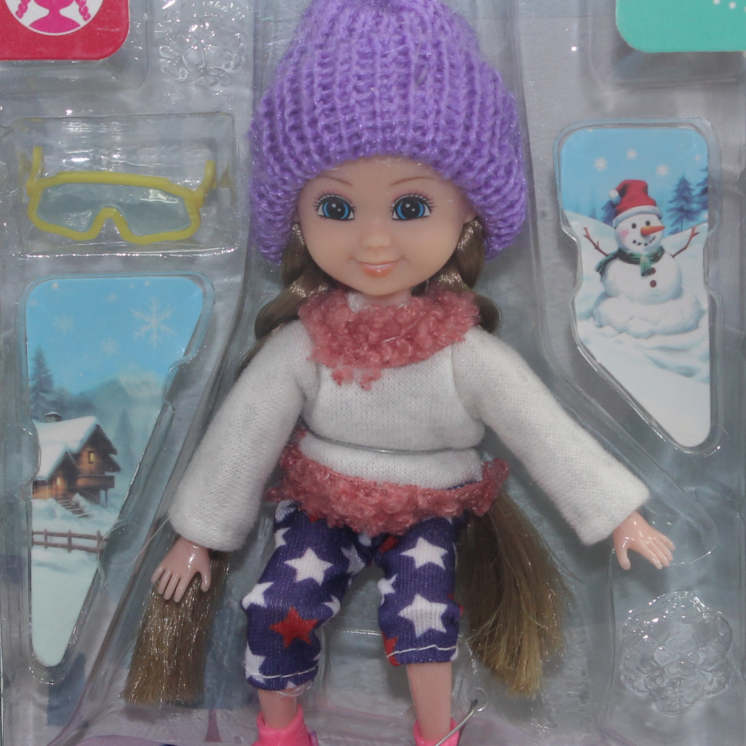 Nini Love Winter Ski Doll – Purple Hat
